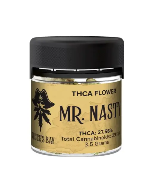 THCA Flower - Mr. Nasty - Mr. Nasty is anything but nasty, offering a uniquely savory and smooth experience. This indica-dominant hybrid strain is perfect for a relaxing, zen-like state, with its intriguing garlic and savory flavors.
Genetics: GMO Cookies x Grease Monkey
Strain: Hybrid
Effects: Relaxing, Zen
Flavors: Garlic, Savory, Smooth
THCA Content: 27.58%