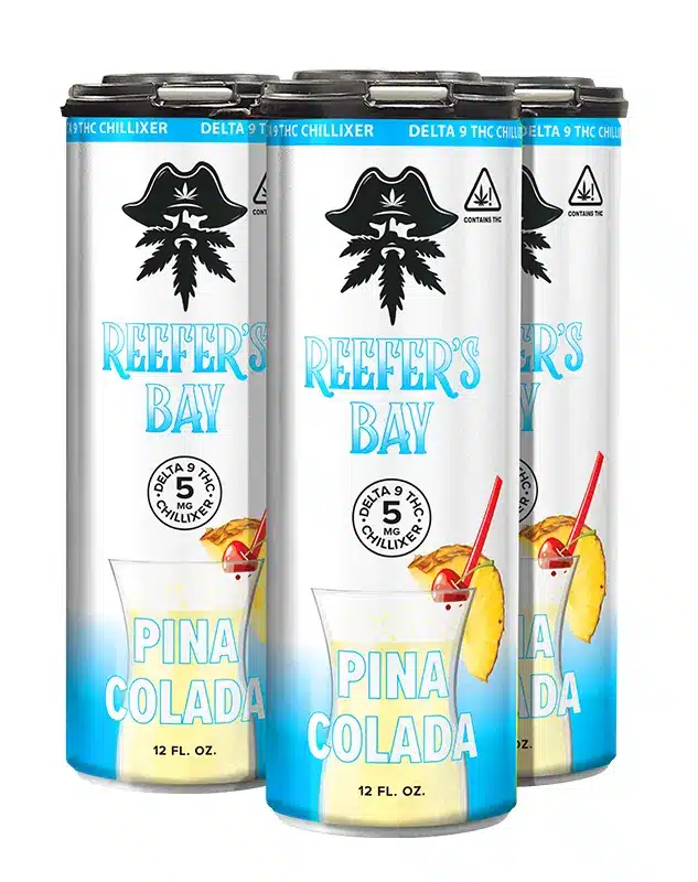 Delta 9 Seltzer 4-Pack - Pina Colada - Come chill at Reefer’s Bay with our brand new Delta 9 THC seltzers. With 5mg of Delta 9, our Pina Coladas will take you and your mindset right to the beach. So, what are you waiting for? Put your feet up and drink your way to Reefer’s Bay.