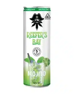 Delta 9 Seltzer 4-Pack - Mojito - Come chill at Reefer’s Bay with our brand new Delta 9 THC seltzers. With 5mg of Delta 9, our Mojitos are just what you need to cool off on a hot, summer day. So, what are you waiting for? Put your feet up and drink your way to Reefer’s Bay.